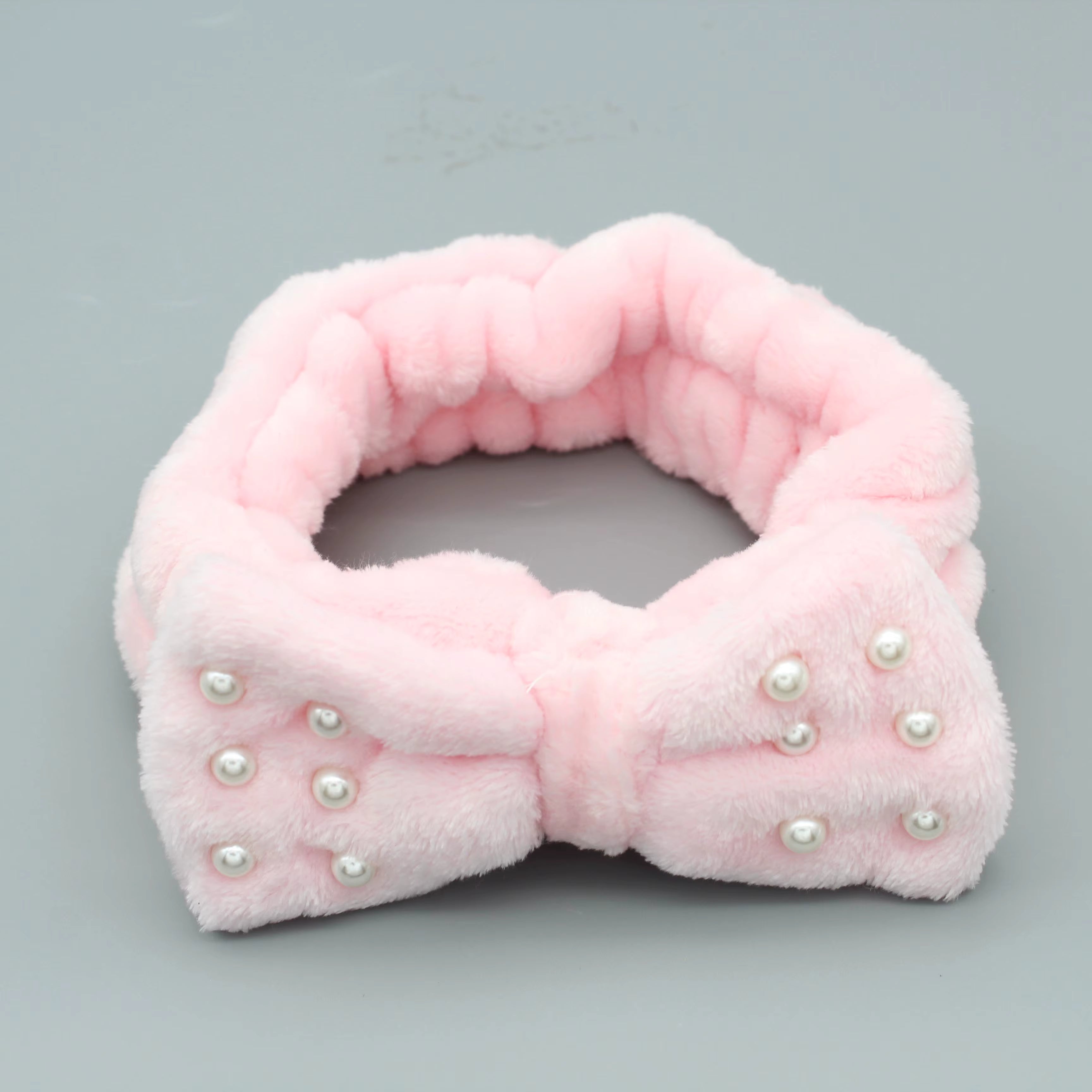 Diadema Spa Suave con Moño y Perlas